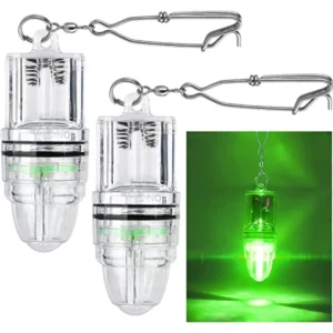 Original 12CM 2,100 ft Deep Drop Underwater Green Led Fishing Lights With Hook