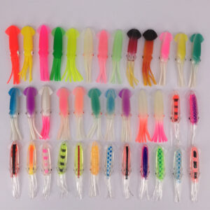 12/15/18cm Luminous Squid Skirt Lure Bait Soft Trolling Octopus Lure Saltwater