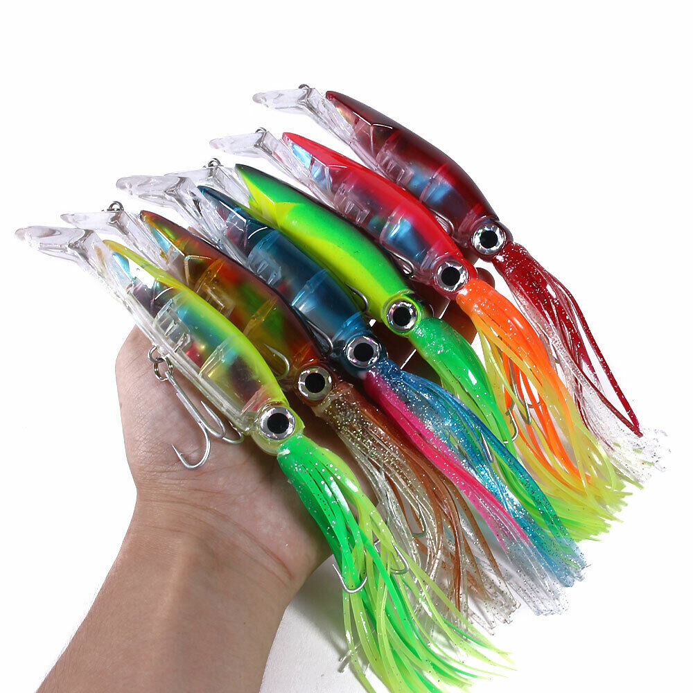 Fishing Lures Squid Octopus Jig with Skirt Bass Bait Hook Crankbait Tackle