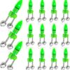 100pcs Fishing Bells for Rods Clip on Night Green Light Fishing Pole Alarm Bell 