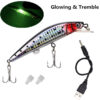USB Rechargeable LED Wobblers Electric Vibration Twitching Fishing Lures