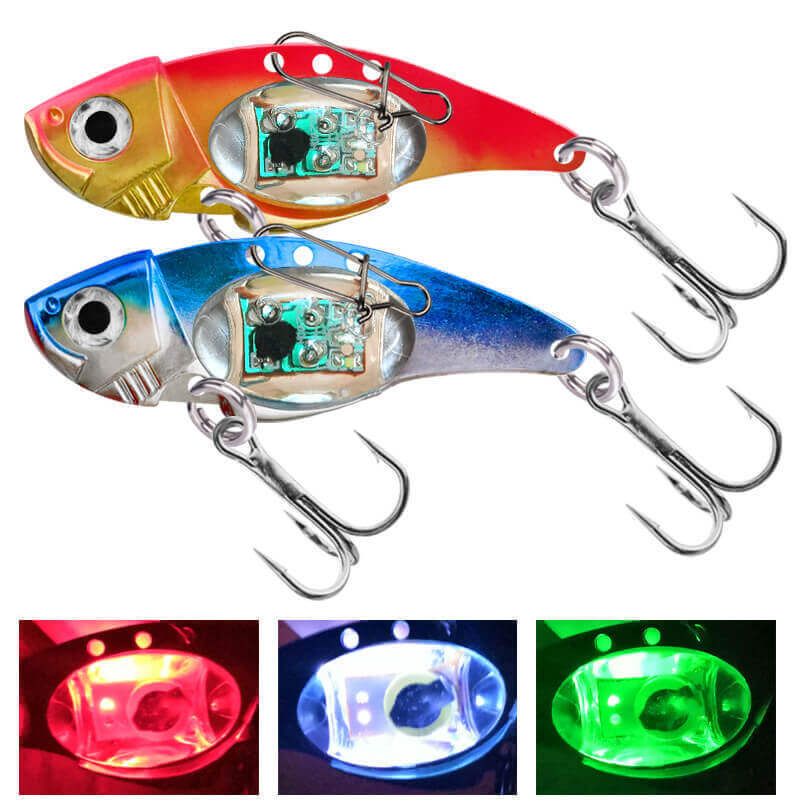 Metal VIB Vibration Lights LED Fishing Lure 8cm 31g
