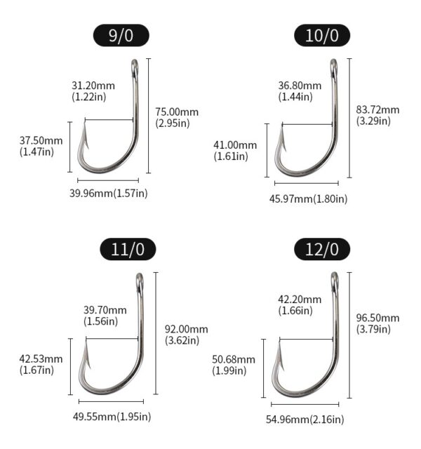 Big Game Southern Style Rigging Hooks 3X 6/0-12/0