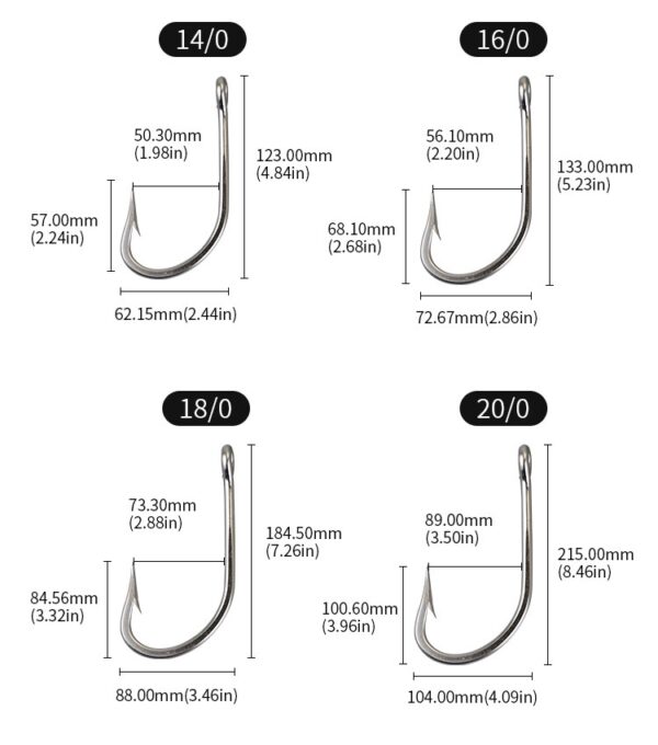 Big Game Southern Style Rigging Hooks 3X 6/0-12/0