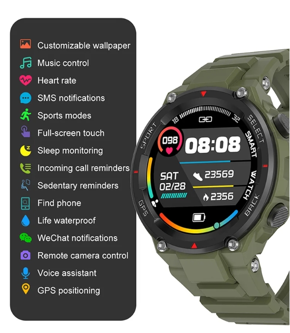 Outdoor Waterproof IP68 Smartwatch Sport DT5 For men and Women