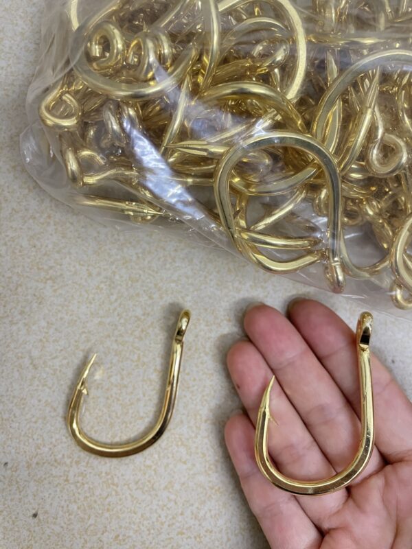 Gold-plated Barbed Grooved Iron Hook