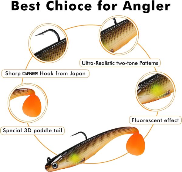 TRUSCEND Pre-Rigged Soft Fishing Lures