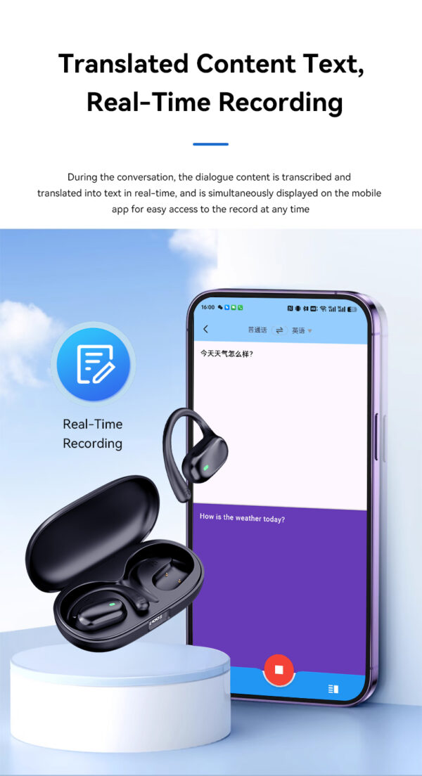 AI Language Smart Translation Wireless Earbuds Support 148 Languages